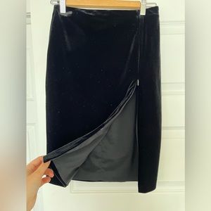 Black velvet skirt
